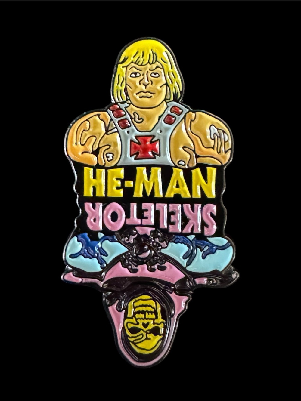 NEW He-Man Skeletor Reversible Enamel Lapel Pin